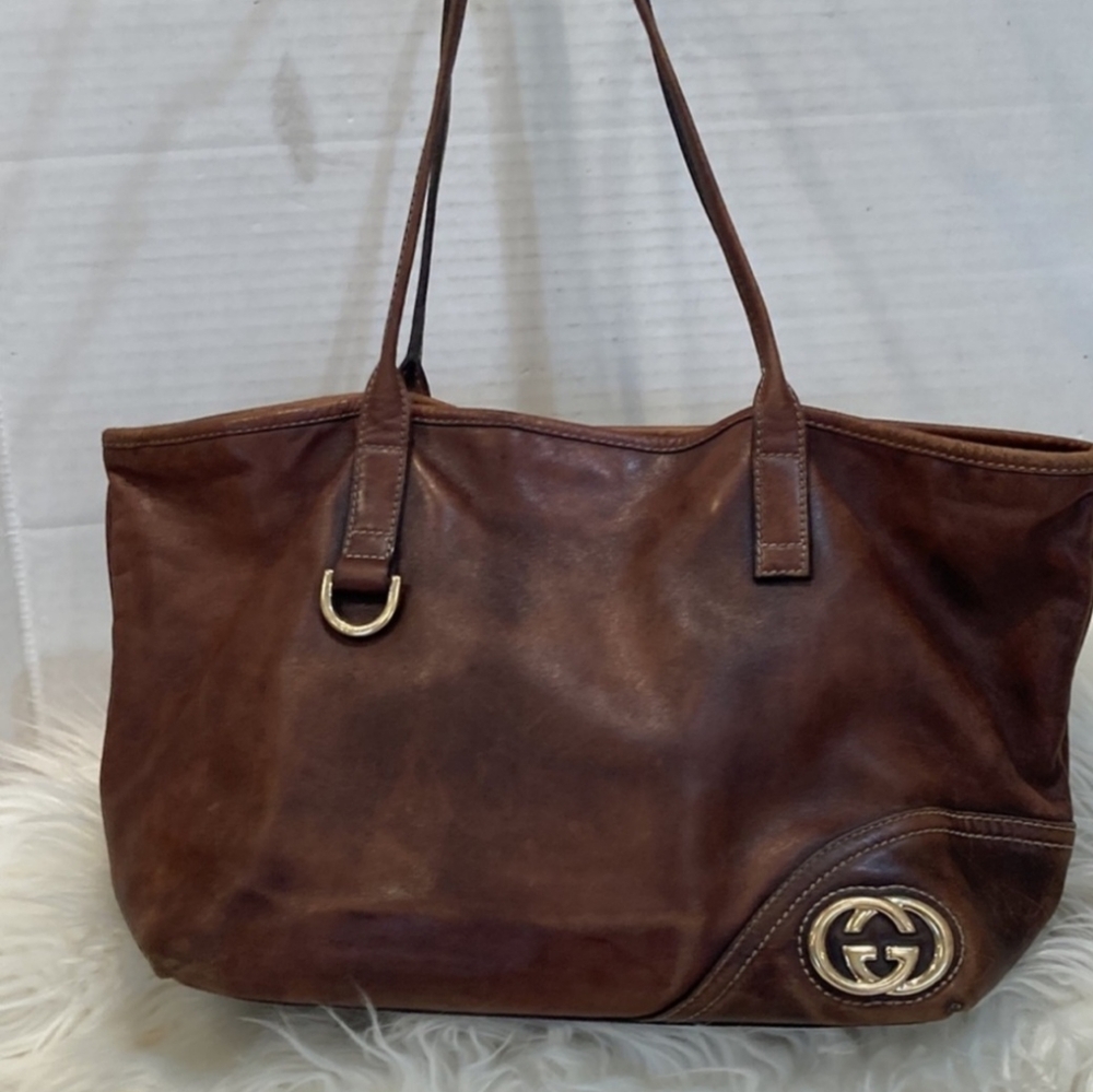 Gucci brown leather tote